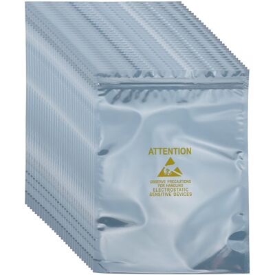 Unique Bargains - Anti Static Bag 7.1"x9.8", Resealable ESD Shielding, with Labels, for HDD/SSD/Electronics, 100pcs - Silver Gray Unique Bargains - Anti Static Bag 7.1"x9.8", Resealable ESD Shielding, with Labels, for HDD/SSD/Electronics, 100pcs - Silver Gray