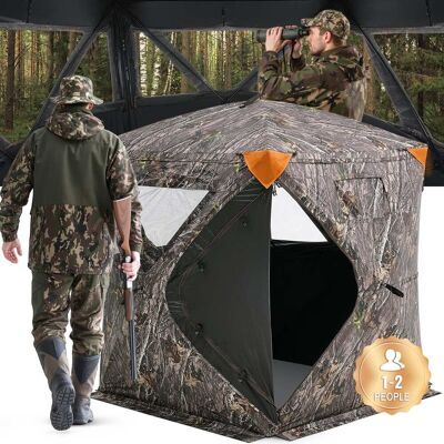 VEVOR - Hunting Blind, 270° Ground Blind,1-2 Person Pop Up Deer Blind for Hunting with Carrying Bag, Portable Resilient Hunting - camouflage color VEVOR - Hunting Blind, 270° Ground Blind,1-2 Person Pop Up Deer Blind for Hunting with Carrying Bag, Portable Resilient Hunting - camouflage color