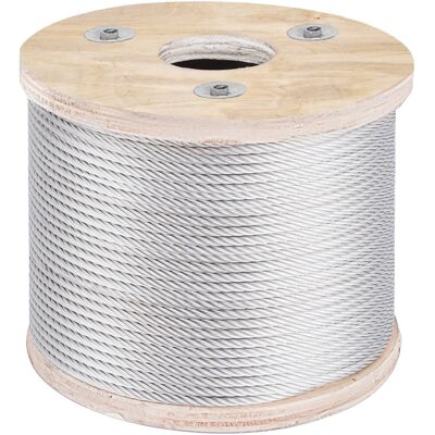 VEVOR - 304 Stainless Steel Wire Rope Cable, 3/16", 7x19, 250 ft reel - Silver VEVOR - 304 Stainless Steel Wire Rope Cable, 3/16", 7x19, 250 ft reel - Silver