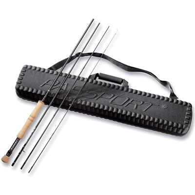 Flying Fisherman - 9' Passport Fly Fishing Rod with Travel Case - #10 Wt - Black Flying Fisherman - 9' Passport Fly Fishing Rod with Travel Case - #10 Wt - Black