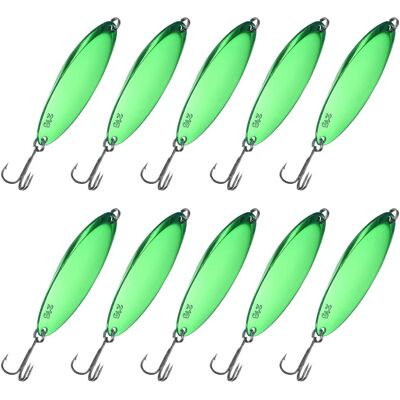 Unique Bargains - Fishing Spoons Lures, Metal Saltwater Treble Trout Lures Jigging Spoon Casting Spinner Baits 10pcs 3/4 oz - Green Unique Bargains - Fishing Spoons Lures, Metal Saltwater Treble Trout Lures Jigging Spoon Casting Spinner Baits 10pcs 3/4 oz - Green