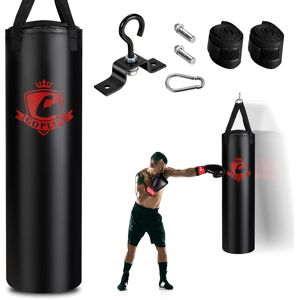 Costway - 63 lbs Filled Punching Hanging Bag Set Kick Boxing MMA training w/ Gloves Adults - Black,Red Costway - 63 lbs Filled Punching Hanging Bag Set Kick Boxing MMA training w/ Gloves Adults - Black,Red