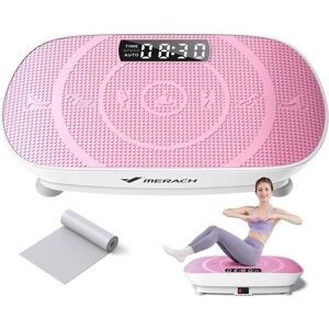 MERACH - Vibration Plate Exercise Machine, Whole Body Workout Equipment for Women, Bluetooth and Silicone Pedal - Pink MERACH - Vibration Plate Exercise Machine, Whole Body Workout Equipment for Women, Bluetooth and Silicone Pedal - Pink