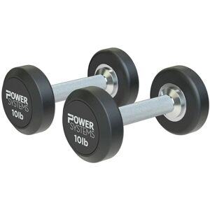 Power Systems - ProStyle Round 10 lbs Rubber Dumbbell Set, Pair of Fitness Dumbbells for Strength Training - Black Power Systems - ProStyle Round 10 lbs Rubber Dumbbell Set, Pair of Fitness Dumbbells for Strength Training - Black