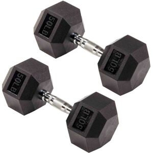 Signature Fitness - Hex Dumbbells Strength Training Workout Equipment Set, 50 lbs - Black Signature Fitness - Hex Dumbbells Strength Training Workout Equipment Set, 50 lbs - Black