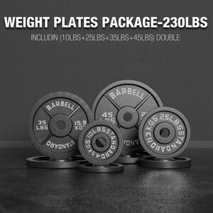Mikolo - Weight Plates 2 Inch, 230LBS Iron Plates with Enhanced Grip, Weight Plates for Strength Training and Weight Lifting - Black Mikolo - Weight Plates 2 Inch, 230LBS Iron Plates with Enhanced Grip, Weight Plates for Strength Training and Weight Lifting - Black