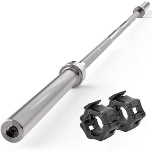 SereneLife - Olympic Chrome Barbell Steel Bar, 7-Foot Weight Straight Solid Iron Weighted Workout Bar For Weightlifting - Stainless Steel SereneLife - Olympic Chrome Barbell Steel Bar, 7-Foot Weight Straight Solid Iron Weighted Workout Bar For Weightlifting - Stainless Steel