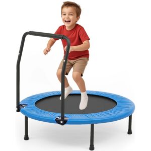 Sugift - Kids Trampoline Rebounder with Padded Handrail, Foldable Mini Indoor Trampoline Sugift - Kids Trampoline Rebounder with Padded Handrail, Foldable Mini Indoor Trampoline