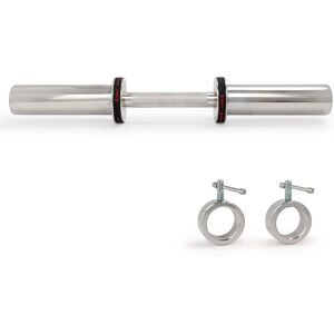 Sunny Health & Fitness - 20" Olympic Dumbbell Bar with Spin-Lock Ring Collars - Silver Sunny Health & Fitness - 20" Olympic Dumbbell Bar with Spin-Lock Ring Collars - Silver