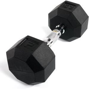 Power Systems - Octagonal Dumbbell, 25 lbs Rubber Coated Dumbbell Weight (Single Dumbbell) - Black,Silver Power Systems - Octagonal Dumbbell, 25 lbs Rubber Coated Dumbbell Weight (Single Dumbbell) - Black,Silver