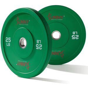 Sunny Health & Fitness - Elite 2-inch Rubber Olympic Weight Plates 25-Pound (Pair) - Green Sunny Health & Fitness - Elite 2-inch Rubber Olympic Weight Plates 25-Pound (Pair) - Green