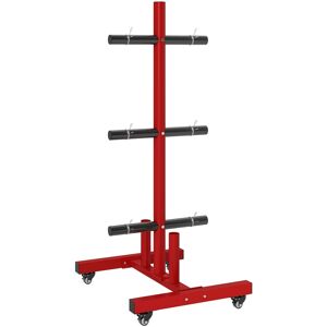 Soozier - 2 Inch Weight Plate Rack, Plate Rack Holder for Olympic Weight Plates and Bars - Red Soozier - 2 Inch Weight Plate Rack, Plate Rack Holder for Olympic Weight Plates and Bars - Red
