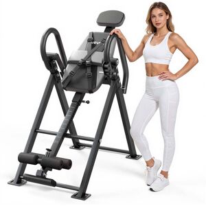 VEVOR - Inversion Table, 300 lbs Capacity Heavy Duty Back Inverter Stretcher, Inverted Table with Stable Structure, Dual-Roller - Black & Gray VEVOR - Inversion Table, 300 lbs Capacity Heavy Duty Back Inverter Stretcher, Inverted Table with Stable Structure, Dual-Roller - Black & Gray