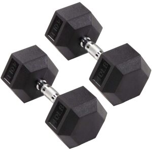 Signature Fitness - Hex Dumbbells Strength Training Workout Equipment Set, 40 lbs - Black Signature Fitness - Hex Dumbbells Strength Training Workout Equipment Set, 40 lbs - Black