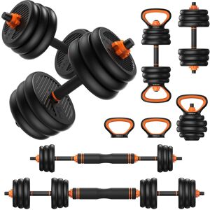 FEIERDUN - 45lbs 5-in-1 Adjustable Dumbbell Set, Converts to Barbell, Kettlebell, Push Up Stand, Weight Plate for Home Gym - 45LB FEIERDUN - 45lbs 5-in-1 Adjustable Dumbbell Set, Converts to Barbell, Kettlebell, Push Up Stand, Weight Plate for Home Gym - 45LB