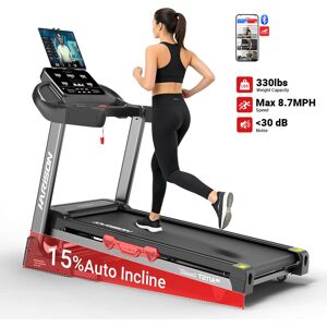 HARISON - Folding Treadmill with 15% Auto Incline, Quiet Brushless & 8.7 MPH Speed, 300 LBS, Smart APP (HR-T211A) - Black HARISON - Folding Treadmill with 15% Auto Incline, Quiet Brushless & 8.7 MPH Speed, 300 LBS, Smart APP (HR-T211A) - Black