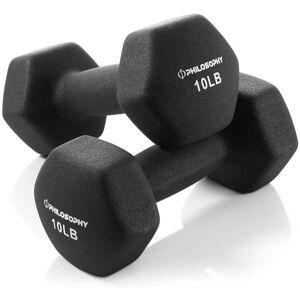 Philosophy Gym - Neoprene Dumbbell Hexagon Hand Weights - Set of 2 - Strength Training - Black Philosophy Gym - Neoprene Dumbbell Hexagon Hand Weights - Set of 2 - Strength Training - Black