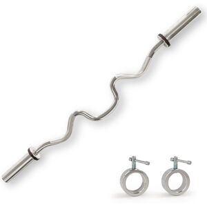 Sunny Health & Fitness - 48” Super Curl Olympic Barbell Bar - Silver Sunny Health & Fitness - 48” Super Curl Olympic Barbell Bar - Silver