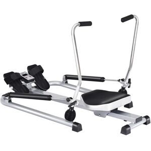 Costway - Exercise Rowing Machine Rower with Adjustable Double Hydraulic Resistance Home Gym - Black/Silver Costway - Exercise Rowing Machine Rower with Adjustable Double Hydraulic Resistance Home Gym - Black/Silver