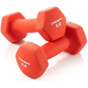 Philosophy Gym - Neoprene Dumbbell Hexagon Hand Weights - Set of 2 - Strength Training - Red Philosophy Gym - Neoprene Dumbbell Hexagon Hand Weights - Set of 2 - Strength Training - Red