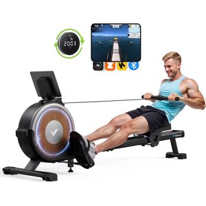 MERACH - Self-Powered Magnetic Rowing Machine, 16 Levels of Quiet Resistance, Dual Slide Rail, App Compatible, 350lb - Black MERACH - Self-Powered Magnetic Rowing Machine, 16 Levels of Quiet Resistance, Dual Slide Rail, App Compatible, 350lb - Black