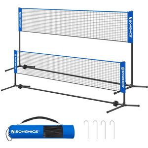 Songmics Home - 16.5 ft Badminton Net, Height Adjustable Volleyball Net, Pickleball Net with Poles - Blue and Black Songmics Home - 16.5 ft Badminton Net, Height Adjustable Volleyball Net, Pickleball Net with Poles - Blue and Black