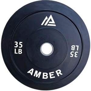 Amber Sporting Goods - Olympic Bumper Plates Pair, Rubber Weight Plates with 2-Inch Steel Hub, Cross Training – 35lb - Black Amber Sporting Goods - Olympic Bumper Plates Pair, Rubber Weight Plates with 2-Inch Steel Hub, Cross Training – 35lb - Black