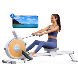 MERACH - Q1S Magnetic Rowing Machine 16 Levels of Quiet Resistance Dual Slide Rail 350lb Weight Capacity App Compatible - White MERACH - Q1S Magnetic Rowing Machine 16 Levels of Quiet Resistance Dual Slide Rail 350lb Weight Capacity App Compatible - White