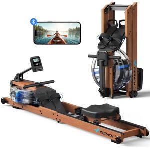R28 Foldable Water Rowing Machines for Home, Dedicated Monitor, Free Merach App for Immersive Water Rower - Wood R28 Foldable Water Rowing Machines for Home, Dedicated Monitor, Free Merach App for Immersive Water Rower - Wood