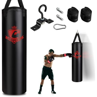 Costway - 63 lbs Filled Punching Hanging Bag Set Kick Boxing MMA training w/ Gloves Adults - Black,Red Costway - 63 lbs Filled Punching Hanging Bag Set Kick Boxing MMA training w/ Gloves Adults - Black,Red
