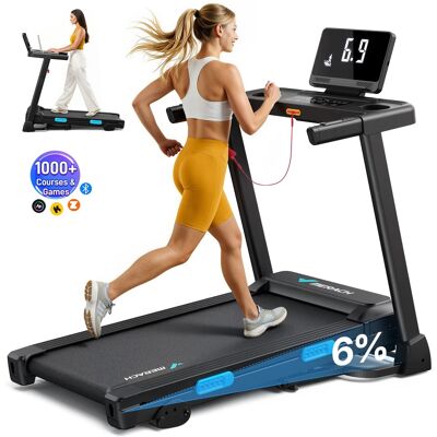 MERACH - Incline Treadmill 0.5-7.5MPH 2.5HP Brushless Double Deck Incline Folding Treadmill LED Display with APP - Black MERACH - Incline Treadmill 0.5-7.5MPH 2.5HP Brushless Double Deck Incline Folding Treadmill LED Display with APP - Black