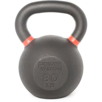 Power Systems - Cast Iron Kettlebell -80 lb - Strength Training Kettlebells for Home Gym Workouts - Black Power Systems - Cast Iron Kettlebell -80 lb - Strength Training Kettlebells for Home Gym Workouts - Black