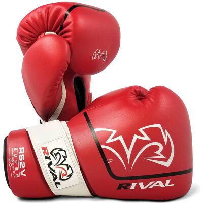 RIVAL - Boxing RS2V 2.0 Super Pro Hook and Loop Sparring Gloves - 12 oz. - Red RIVAL - Boxing RS2V 2.0 Super Pro Hook and Loop Sparring Gloves - 12 oz. - Red