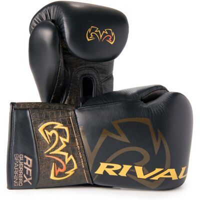 RIVAL - Boxing RFX-Guerrero HDEF Lace-Up Sparring Gloves, 14oz - Crocodile/Black RIVAL - Boxing RFX-Guerrero HDEF Lace-Up Sparring Gloves, 14oz - Crocodile/Black