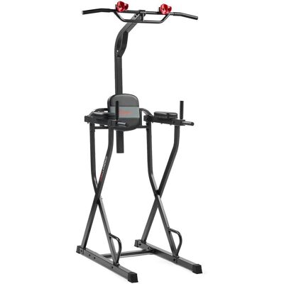 Sunny Health & Fitness - Multifunctional & Adjustable Height Power Tower With Rock-Climbing Grip - Dark Gray Sunny Health & Fitness - Multifunctional & Adjustable Height Power Tower With Rock-Climbing Grip - Dark Gray