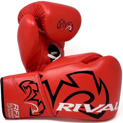 RIVAL - Boxing RFX-Guerrero HDEF Lace-Up Sparring Gloves - 12 oz. - Red RIVAL - Boxing RFX-Guerrero HDEF Lace-Up Sparring Gloves - 12 oz. - Red