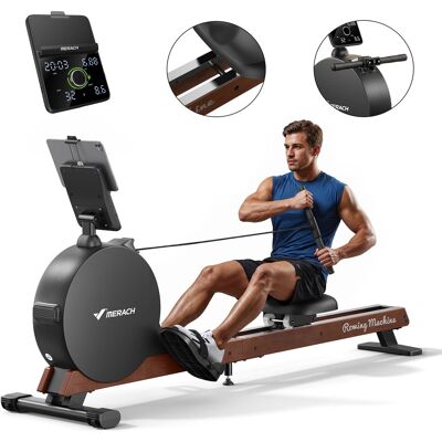 MERACH - Rowing Machine Self-Powered Magnetic with Phone Charging, 130lbs Resistance, Quiet Home with App Connectivity - Black MERACH - Rowing Machine Self-Powered Magnetic with Phone Charging, 130lbs Resistance, Quiet Home with App Connectivity - Black