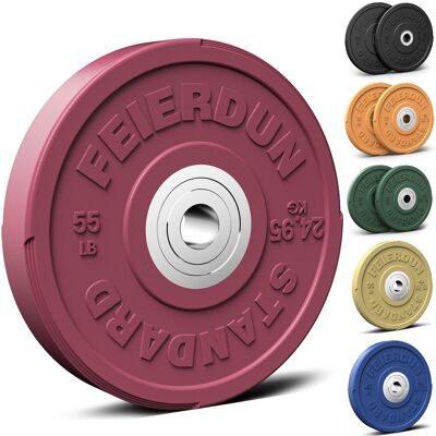FED Fitness - 2" Color Olympic Bumper Plate Weight Plate for Strength Training - 100% Virgin Rubber - Pink FED Fitness - 2" Color Olympic Bumper Plate Weight Plate for Strength Training - 100% Virgin Rubber - Pink