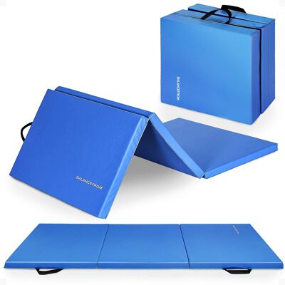 BalanceFrom Fitness - GoGym 6x2ft Folding 3 Panel Exercise Mat with Handles - Blue BalanceFrom Fitness - GoGym 6x2ft Folding 3 Panel Exercise Mat with Handles - Blue