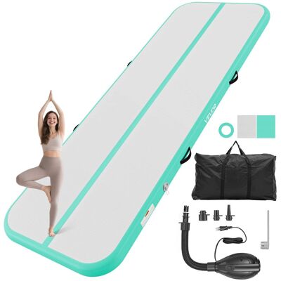 VEVOR - Inflatable Gymnastics Air Mat 10 ft Training Mats w/ Electric Pump, 4 inches Thick Sturdy Tumble Track, Tumbling Mat - Mint Green VEVOR - Inflatable Gymnastics Air Mat 10 ft Training Mats w/ Electric Pump, 4 inches Thick Sturdy Tumble Track, Tumbling Mat - Mint Green