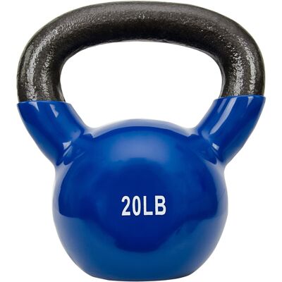 Sunny Health & Fitness - Vinyl Coated Kettlebell 20lbs - Blue Sunny Health & Fitness - Vinyl Coated Kettlebell 20lbs - Blue
