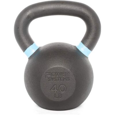 Power Systems - Cast Iron Kettlebell - 40 lb - Strength Training Kettlebells for Home Gym Workouts - Black Power Systems - Cast Iron Kettlebell - 40 lb - Strength Training Kettlebells for Home Gym Workouts - Black