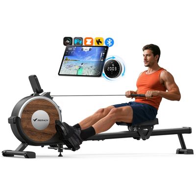 MERACH - Rowing Machine, 16 levels of Quiet Magnetic Smart Auto Resistance, 350 lbs Rower for Home Workout Use - Black MERACH - Rowing Machine, 16 levels of Quiet Magnetic Smart Auto Resistance, 350 lbs Rower for Home Workout Use - Black