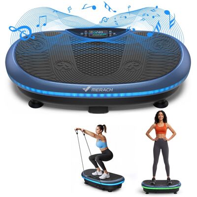 MERACH - 4D Vibration Plate, Whole Body Plate Vibration with 120 Speeds, LED Lights Bluetooth Speaker, Full Body Workout - Blue MERACH - 4D Vibration Plate, Whole Body Plate Vibration with 120 Speeds, LED Lights Bluetooth Speaker, Full Body Workout - Blue