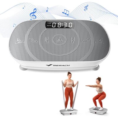 MERACH - Vibration Plate Whole Body Workout Power Exercise Machine Bluetooth, Silicone Pedal Fitness Home Plate Vibration - Gray MERACH - Vibration Plate Whole Body Workout Power Exercise Machine Bluetooth, Silicone Pedal Fitness Home Plate Vibration - Gray