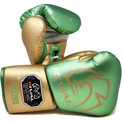 RIVAL - Boxing RS100 Pro Lace-Up Sparring Gloves - 18 oz. - Green/Gold RIVAL - Boxing RS100 Pro Lace-Up Sparring Gloves - 18 oz. - Green/Gold