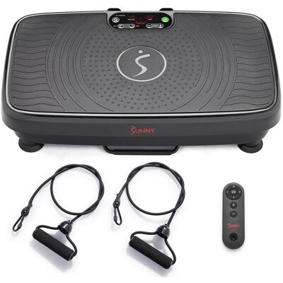 Sunny Health & Fitness - 2D Vibration Plate Exercise Machine for Full Body Toning with 99 Speeds and Resistance Bands - Black Sunny Health & Fitness - 2D Vibration Plate Exercise Machine for Full Body Toning with 99 Speeds and Resistance Bands - Black