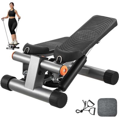 VEVOR - Stair Stepper, Mini Stepper for Exercise at Home, Hydraulic Fitness Stepper with Resistance Bands - Grey,Black VEVOR - Stair Stepper, Mini Stepper for Exercise at Home, Hydraulic Fitness Stepper with Resistance Bands - Grey,Black