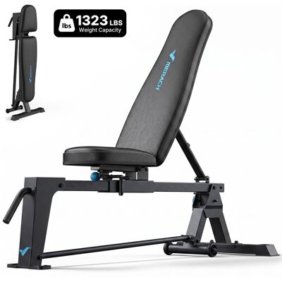 MERACH - Foldabl Weight Dumbbell Bench for HomeGym with 1100 LBS,5 Back & 2 Seat Positions Adjustable - Black MERACH - Foldabl Weight Dumbbell Bench for HomeGym with 1100 LBS,5 Back & 2 Seat Positions Adjustable - Black