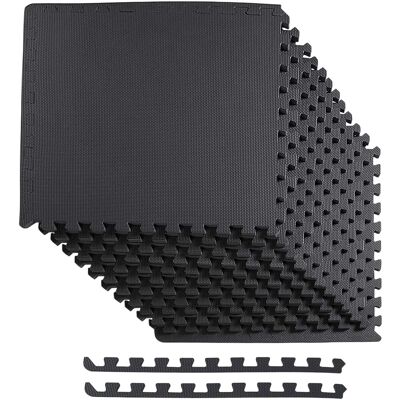 BalanceFrom Fitness - 48 Sq Ft Interlocking EVA Foam Exercise Mat Tiles - Black BalanceFrom Fitness - 48 Sq Ft Interlocking EVA Foam Exercise Mat Tiles - Black
